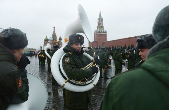 Репетиция марша, посвященного 76-й годовщине парада 1941 года