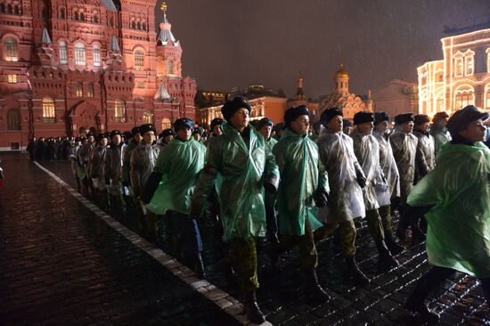 Репетиция марша, посвященного 76-й годовщине парада 1941 года