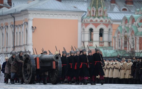 Генеральная репетиция марша, посвященного 76-й годовщине парада 1941 года