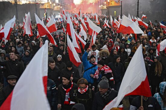 Марш в Варшаве по случаю Дня независимости