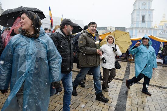 Марш сторонников М. Саакашвили в Киеве