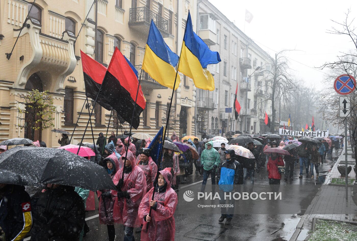 Марш сторонников М. Саакашвили в Киеве