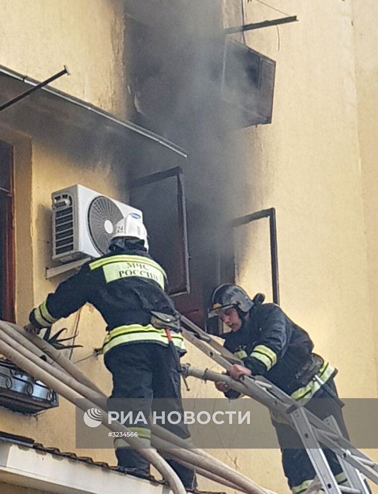 Пожар в общежитии в Сочи