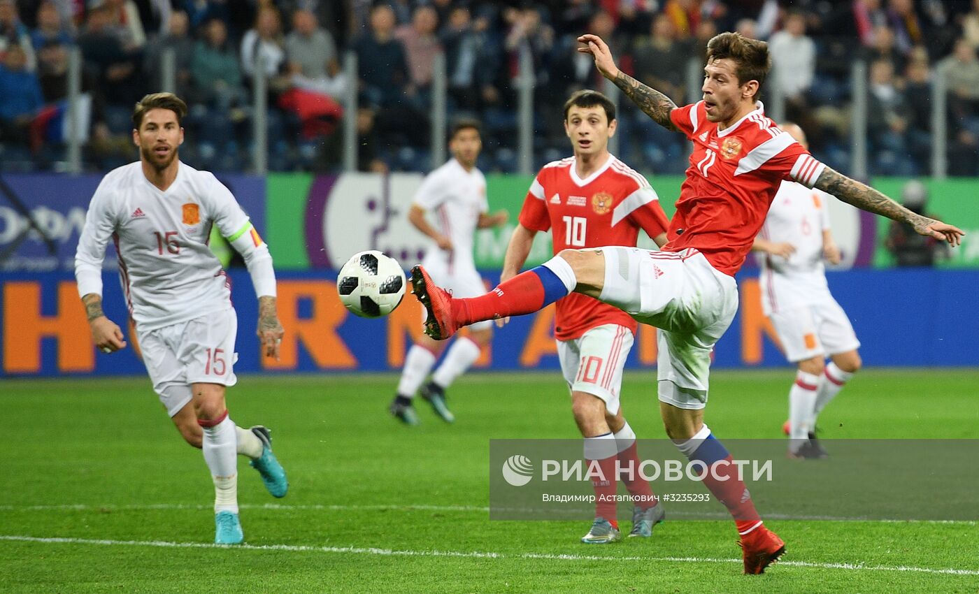 Футбол. Товарищеский матч. Россия - Испания