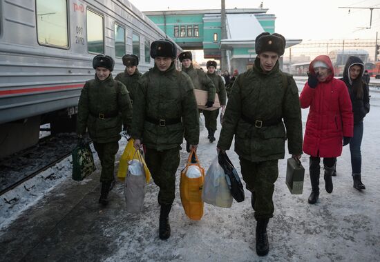 Отправка призывников в Новосибирске