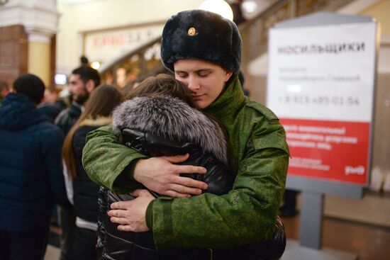 Отправка призывников в Новосибирске