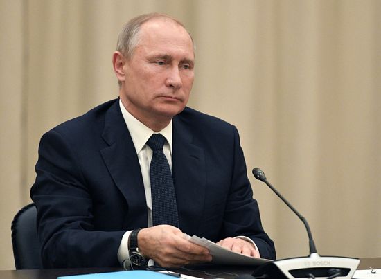 Рабочая поездка президента РФ В. Путина в Санкт-Петербург
