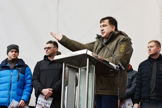 Митинг партии М. Саакашвили в Киеве