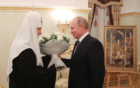 Президент РФ В. Путин встретился с патриархом Кириллом
