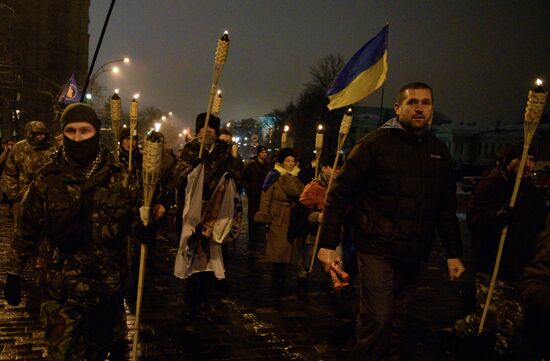 Шествие в Киеве, посвященное годовщине событий на Майдане