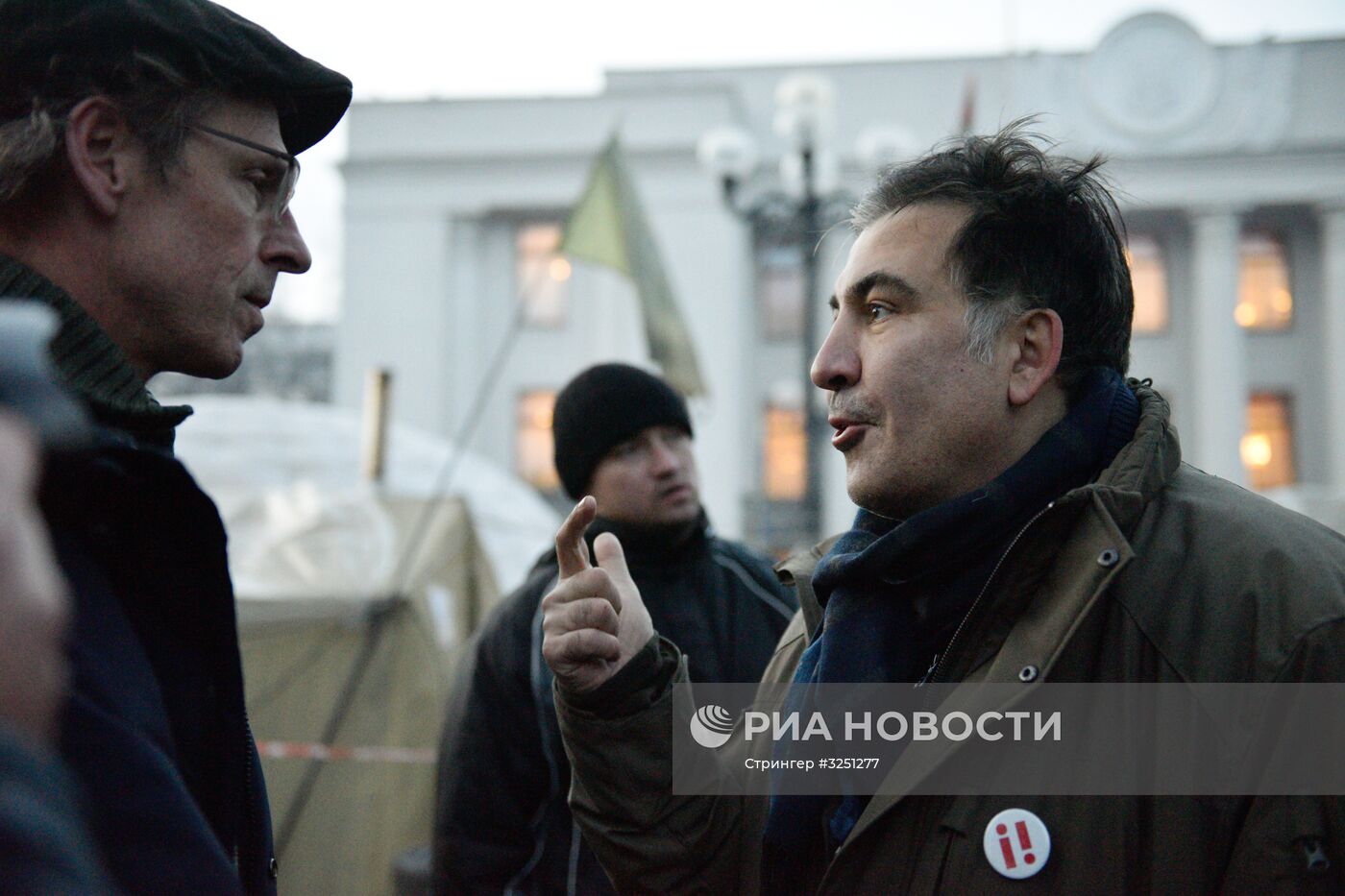 Бывший губернатор Одесской области Михаил Саакашвили отвечает на вопросы журналистов