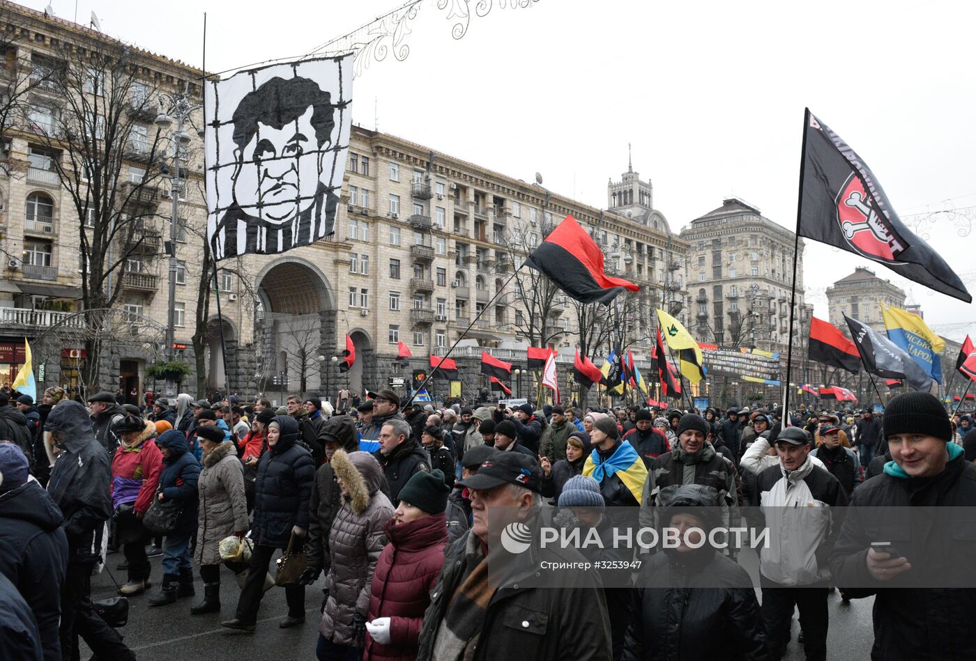 Акция протеста сторонников М. Саакашвили в Киеве