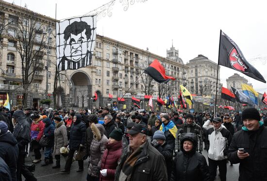 Акция протеста сторонников М. Саакашвили в Киеве