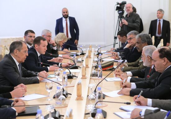 Встреча глав МИД РФ и Ливии С. Лаврова и М. Сиялы