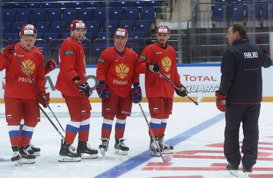 Хоккей. Кубок Первого канала. Тренировка сборной России