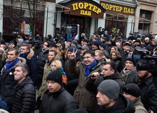 Марш сторонников М. Саакашвили в Киеве