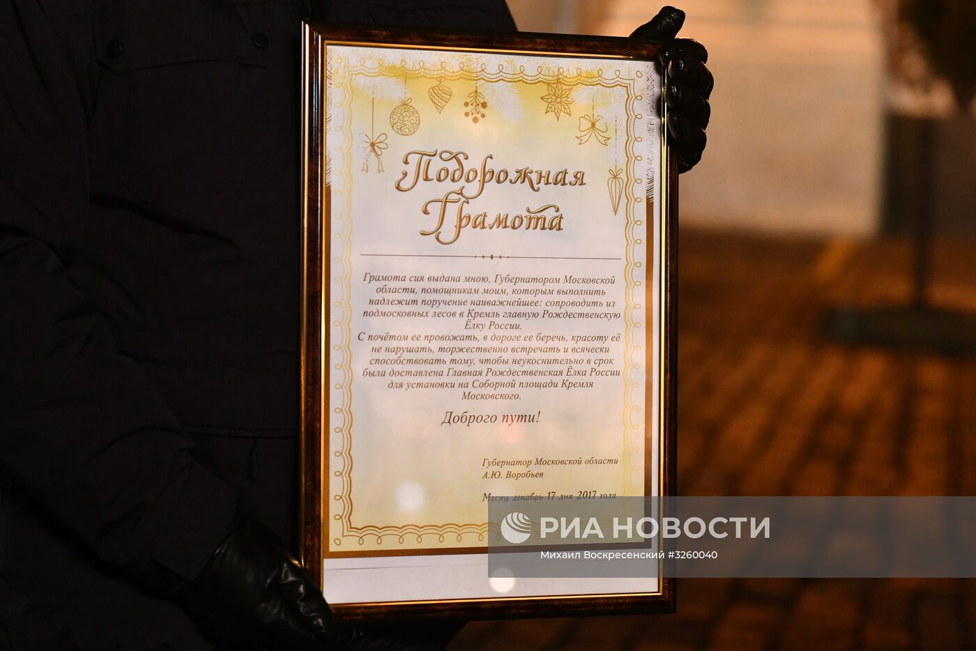 Доставка новогодней елки в Кремль