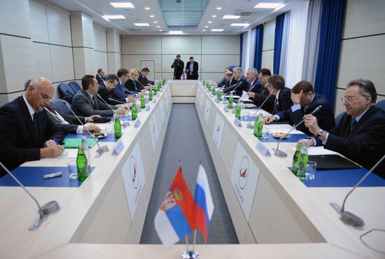 Встреча вице-премьера РФ Д. Рогозина с президентом Сербии А. Вучичем