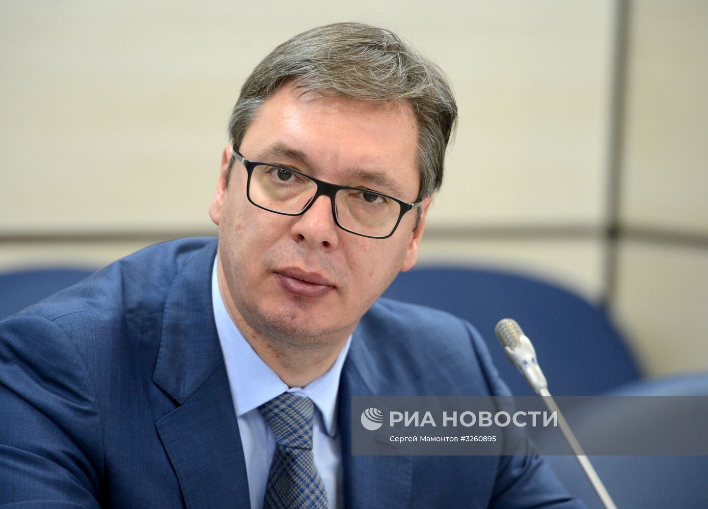 Встреча вице-премьера РФ Д. Рогозина с президентом Сербии А. Вучичем