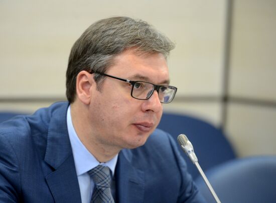 Встреча вице-премьера РФ Д. Рогозина с президентом Сербии А. Вучичем