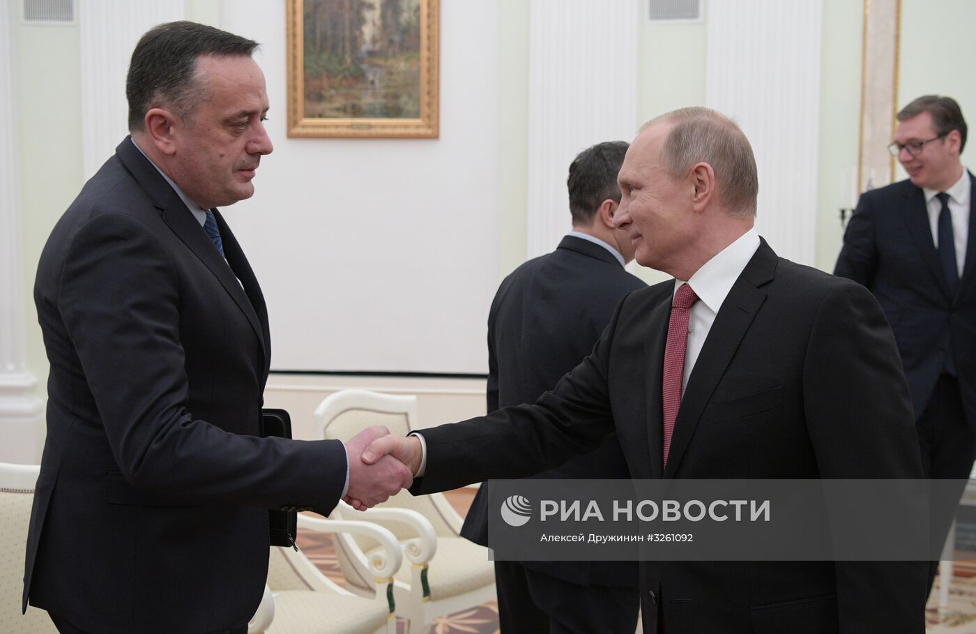 Президент РФ В. Путин встретился с президентом Сербии А. Вучичем