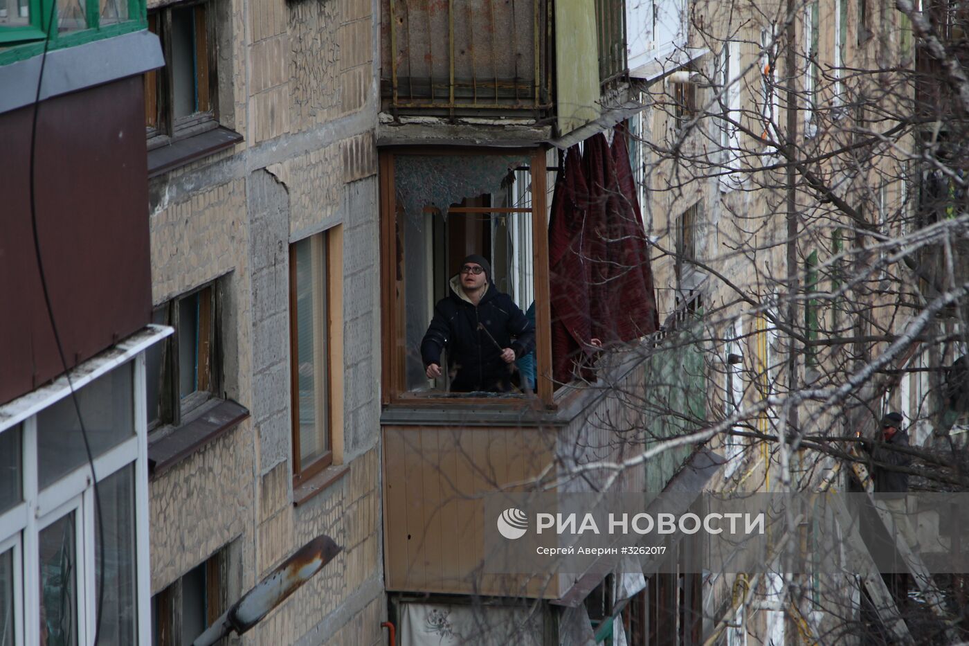 Последствия обстрела в Донецкой области