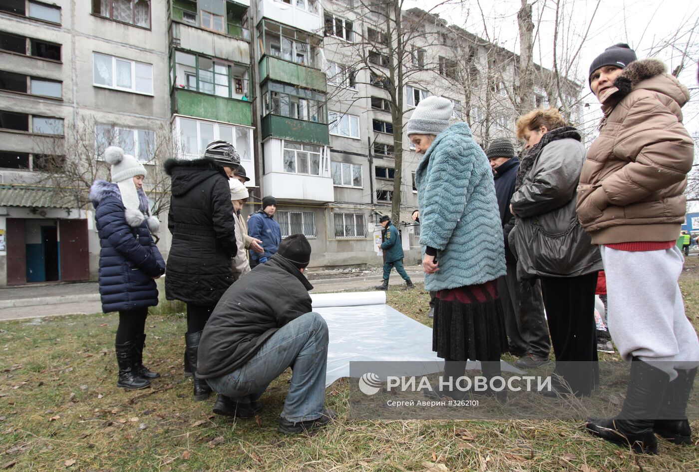 Последствия обстрела в Донецкой области