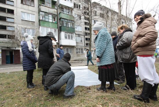 Последствия обстрела в Донецкой области