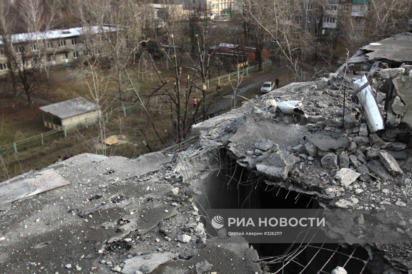 Последствия обстрела в Донецкой области