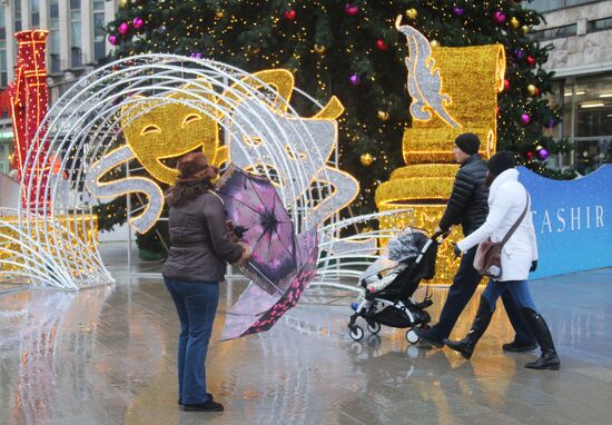 Аномально теплая погода в Москве