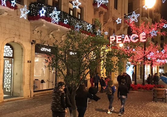 Новогоднее оформление центра Бейрута