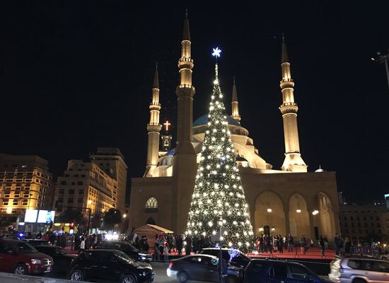 Новогоднее оформление центра Бейрута