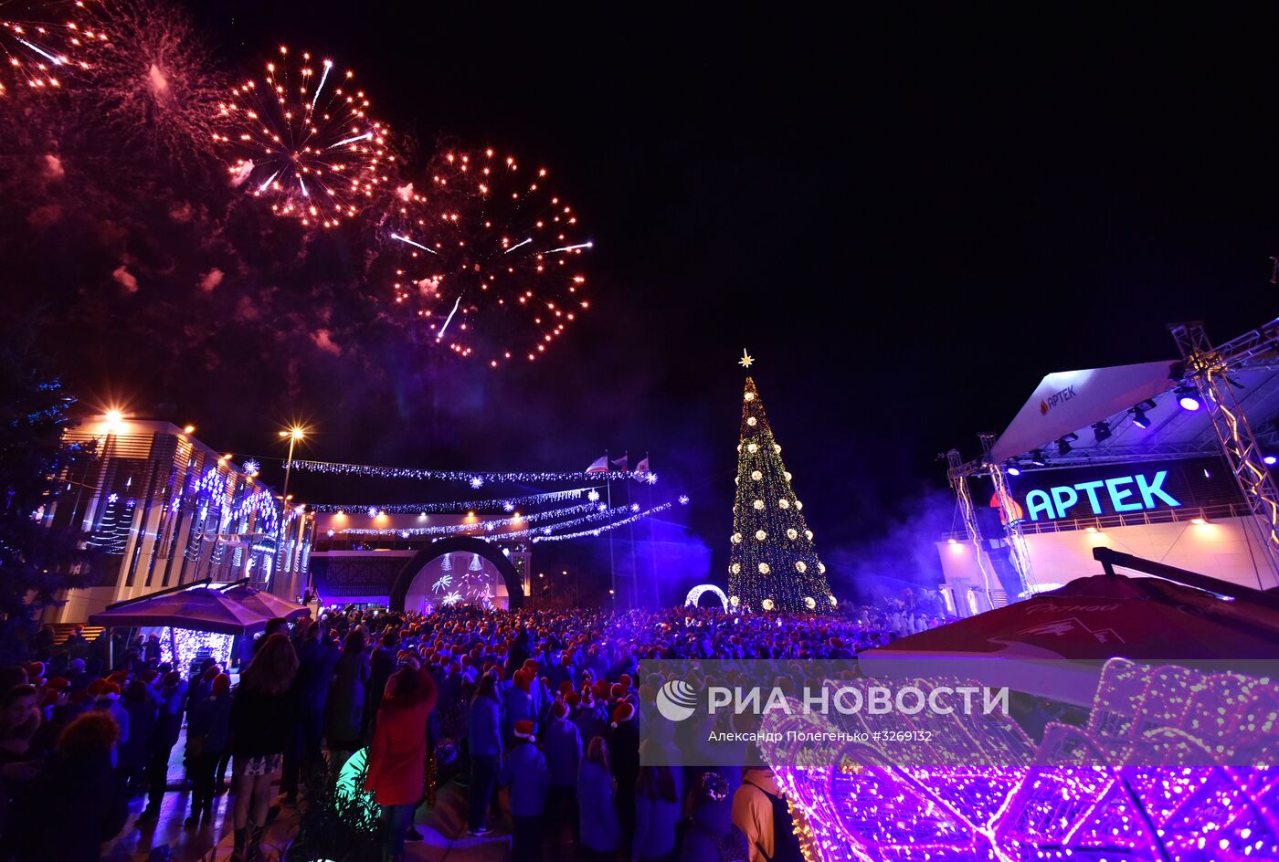 Салют в честь Нового года в регионах России