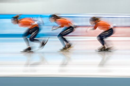 Конькобежный спорт. Чемпионат Европы на отдельных дистанциях. Тренировки