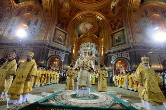 Рождество Христово. Патриаршая литургия в храме Христа Спасителя в Москве