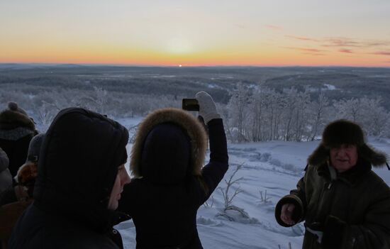 Первый рассвет после полярной ночи в Мурманске