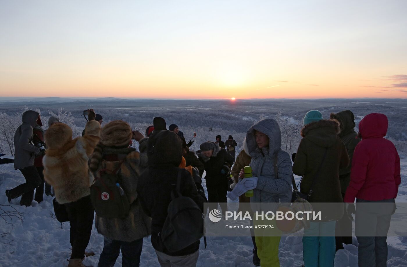 Первый рассвет после полярной ночи в Мурманске