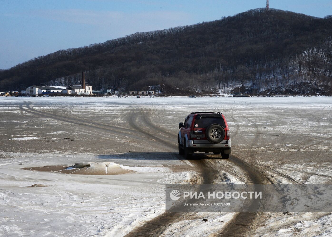 Зима на острове Русский