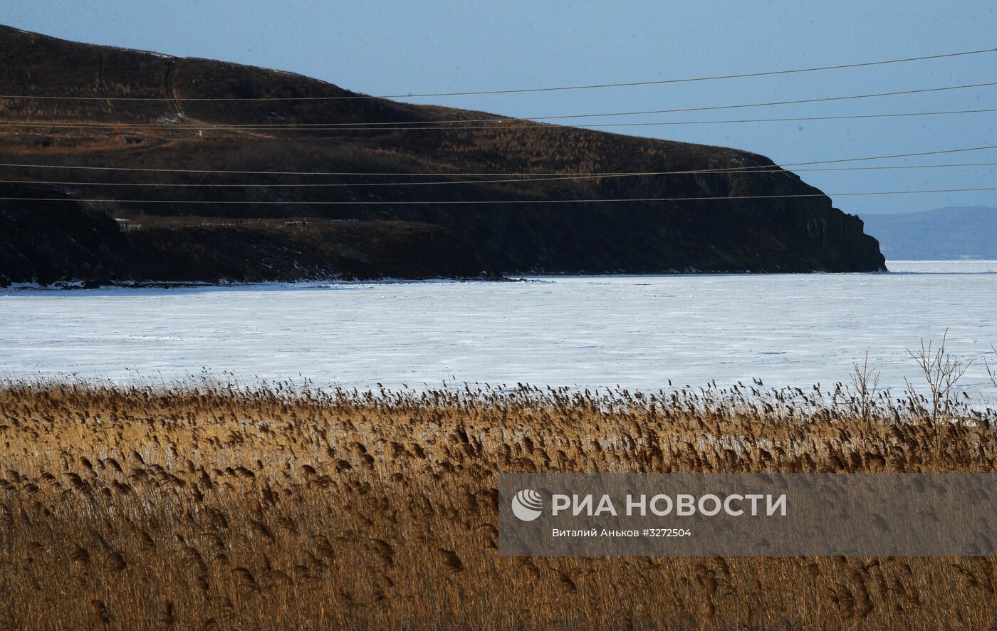 Зима на острове Русский