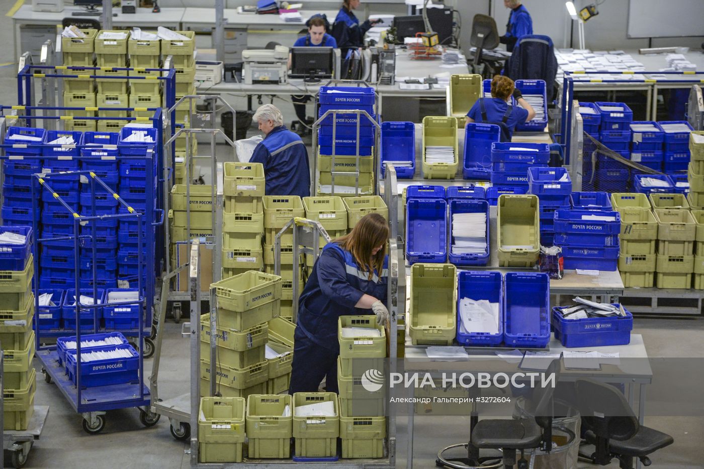 Запуск новой сортировочной линии "Почты России" в Санкт-Петербурге