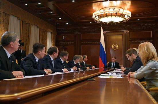 Премьер-министр РФ Д. Медведев провел совещание в Горках