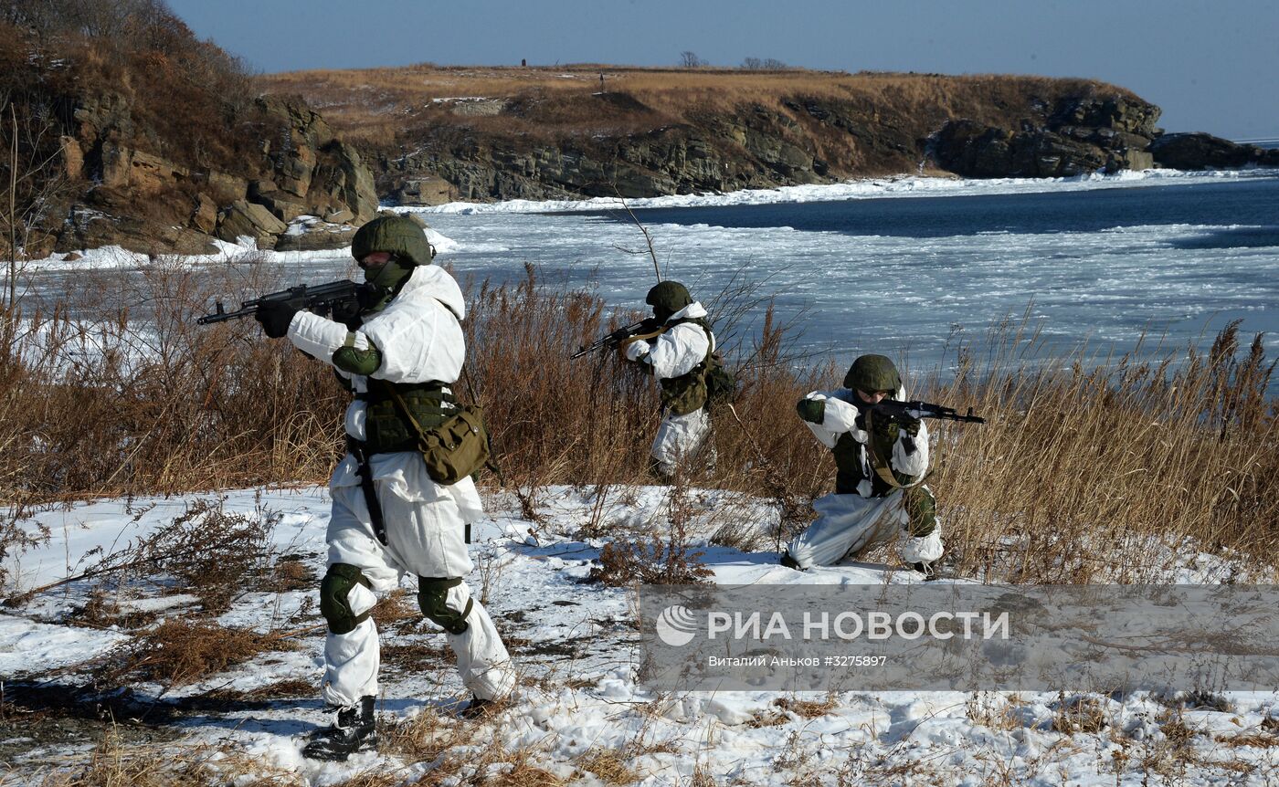 Учения отдельного морского инженерного батальона Тихоокеанского флота