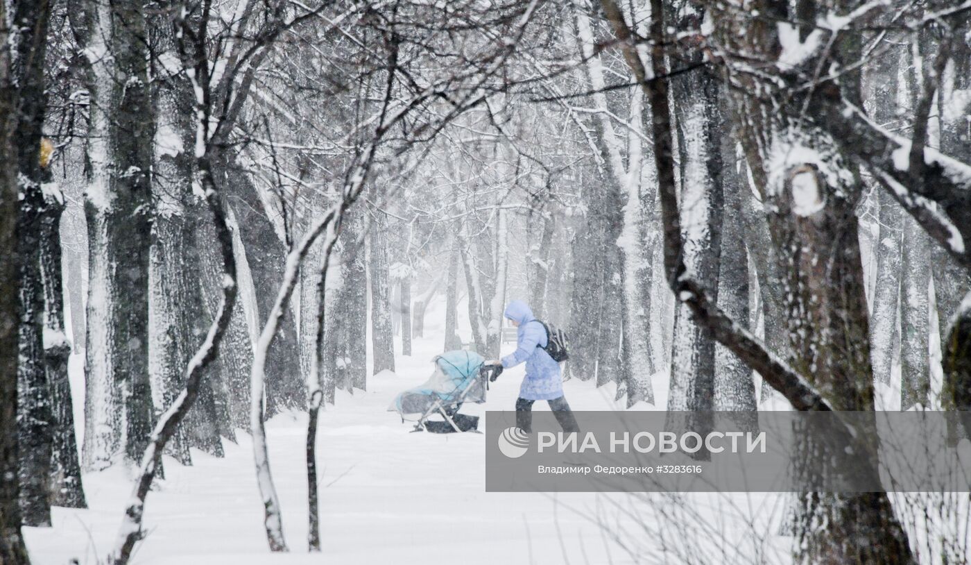 Снегопад в Москве