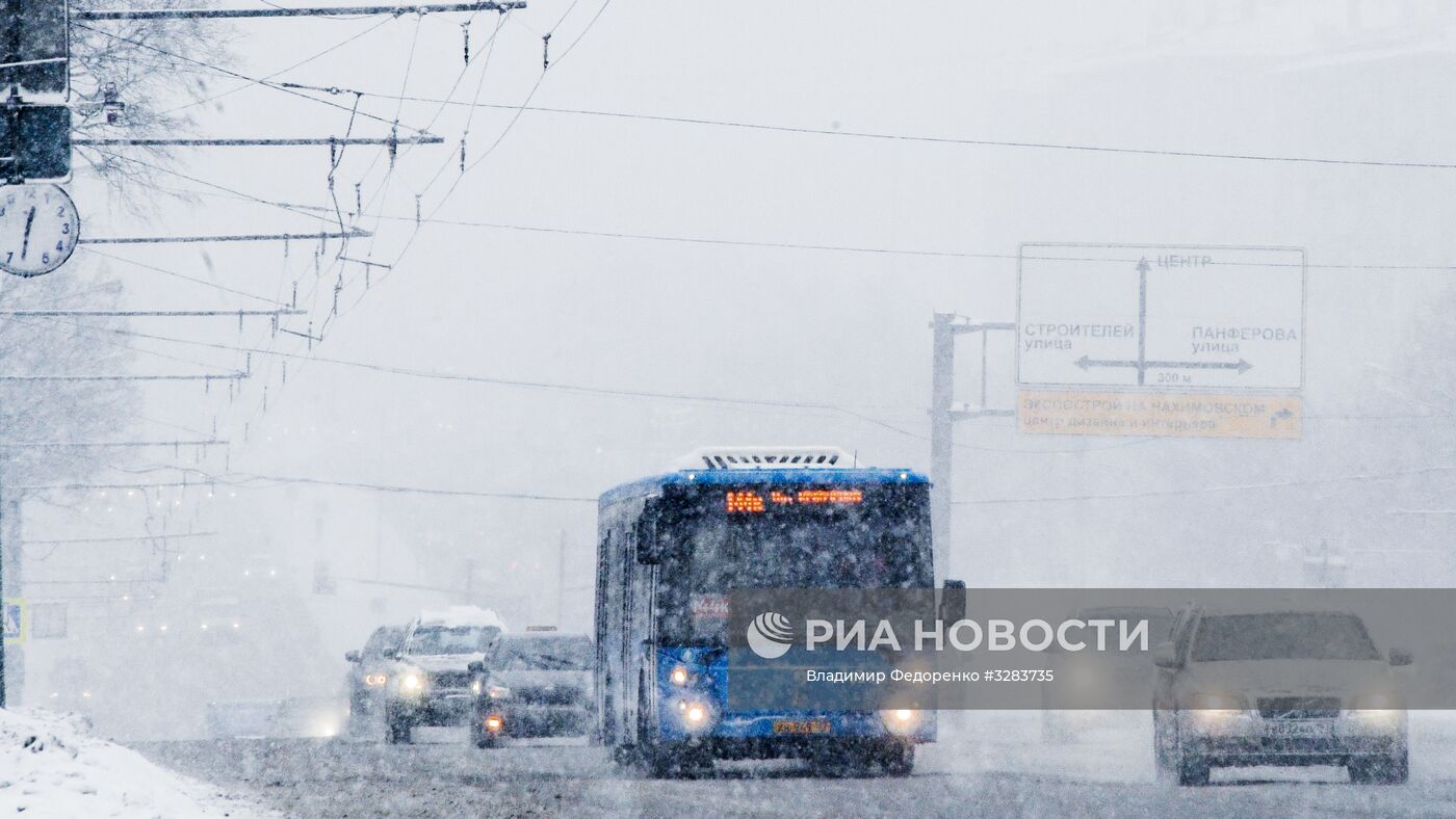 Снегопад в Москве