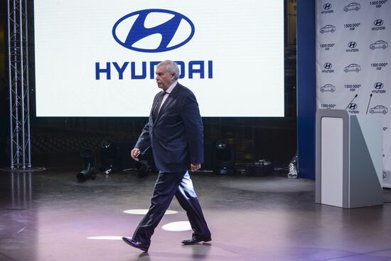Церемония выпуска 1,5 млн. автомобиля на заводе компании Hyundai Motor в Санкт-Петербурге
