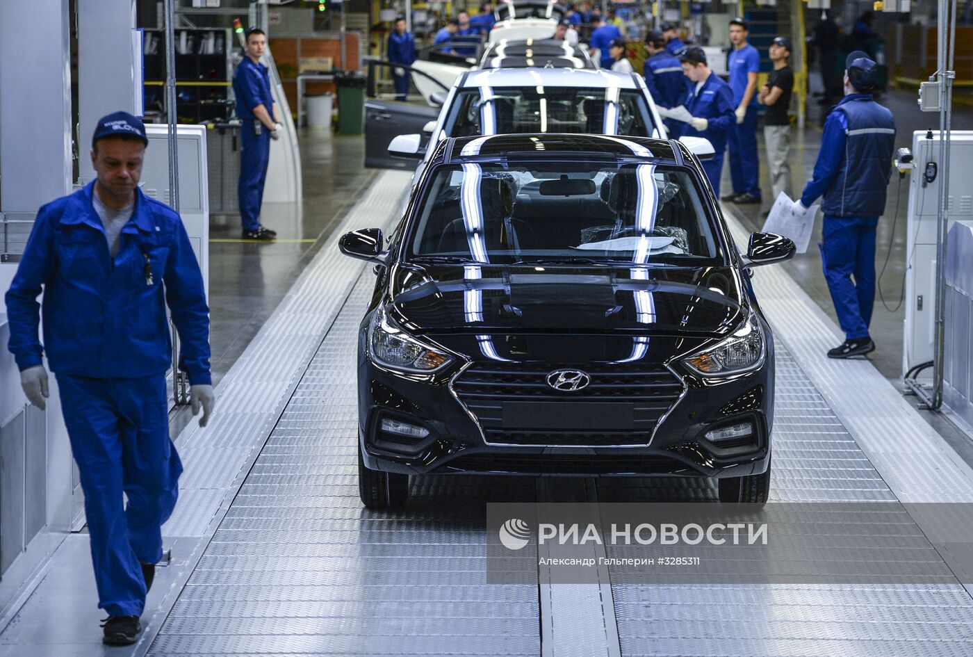 Церемония выпуска 1,5 млн. автомобиля на заводе компании Hyundai Motor в Санкт-Петербурге