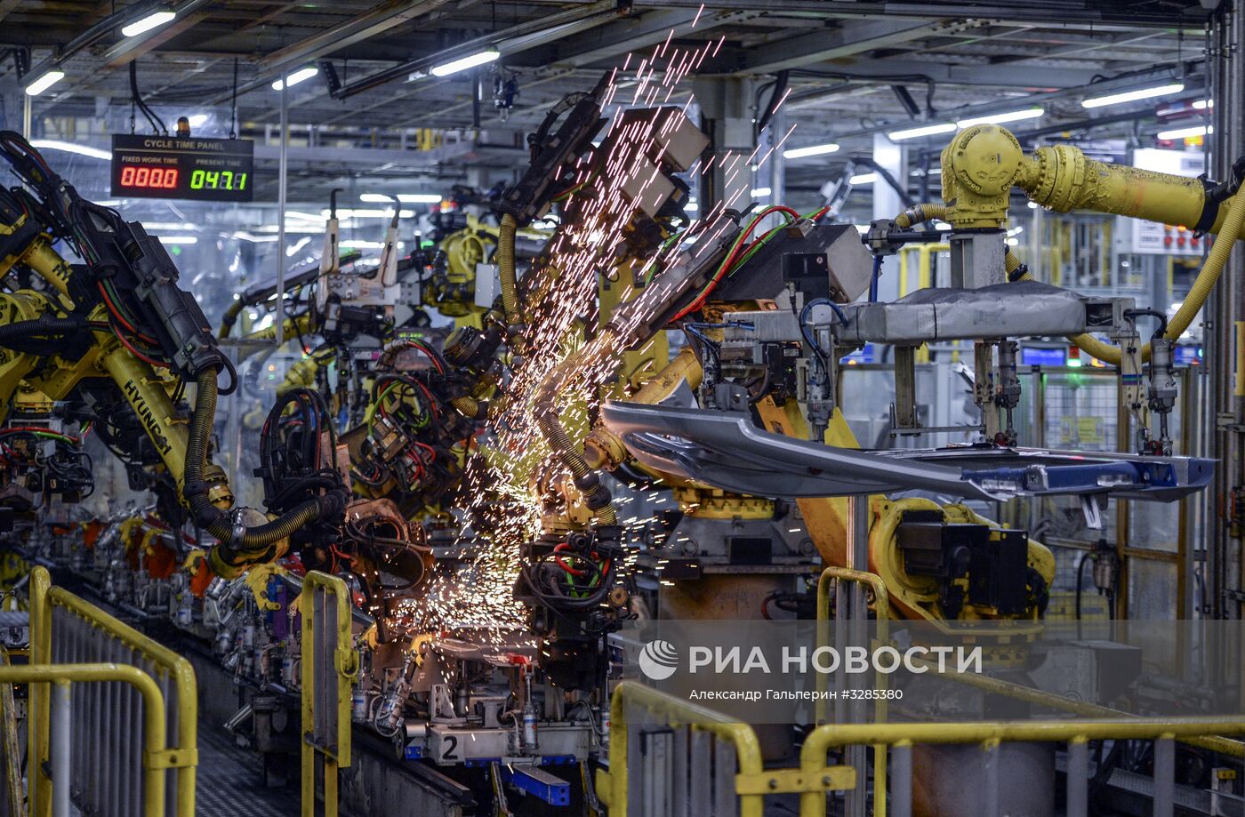 Церемония выпуска 1,5 млн. автомобиля на заводе компании Hyundai Motor в Санкт-Петербурге