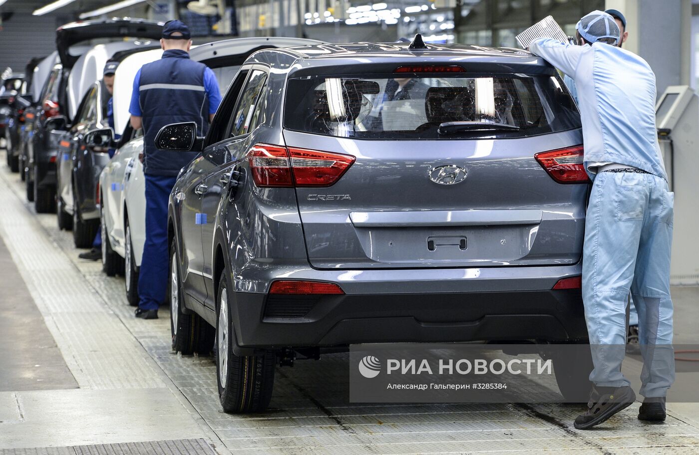 Церемония выпуска 1,5 млн. автомобиля на заводе компании Hyundai Motor в Санкт-Петербурге