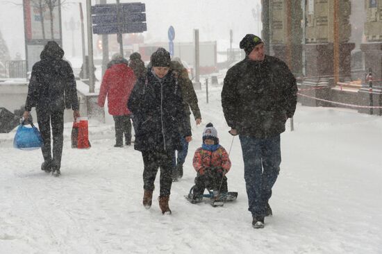 Снегопад в Москве