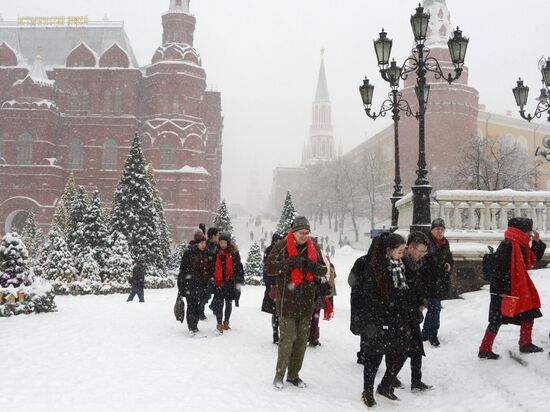 Снегопад в Москве